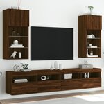 vidaXL Meubles TV avec lumières LED 2 Pièces chêne marron 40 5x30x90 cm