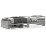 vidaXL Cadre de lit sonoma gris 100x200 cm bois d'ingénierie