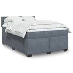 vidaXL Sommier à lattes de lit et matelas Gris foncé 160x200cm Velours