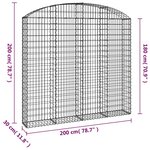 vidaXL Panier de gabions arqué 200x30x180/200 cm Fer galvanisé