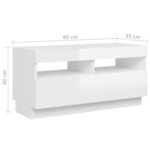 vidaXL Meuble TV avec lumières LED blanc brillant 80x35x40 cm