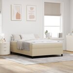 Lit box spring vidaXL Vert clair Gris 140x200 cm Tissu côtelé