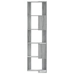 vidaXL Bibliothèque d'angle à 5 niveaux sonoma gris bois d'ingénierie
