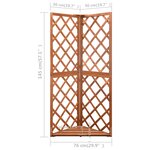 vidaXL Treillis d'angle 50x50x145 cm Bois de sapin massif