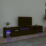 vidaXL Meuble TV avec lumières LED Noir 215x36 5x40 cm