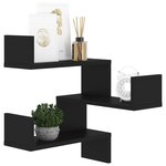 vidaXL Étagère d'angle murale Noir 40x40x50 cm bois d’ingénierie