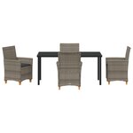 vidaXL Ensemble de 5 Chaises de Jardin avec Coussins Gris Rotin Synthétique