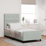 vidaXL Cadre de lit Gris clair 90x200 cm Velours