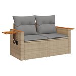 vidaXL Salon de jardin 9 Pièces avec coussins gris résine tressée