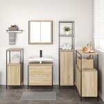 Ensemble de meubles de salle de bain 5 pièces en chêne Sonoma  en bois d'ingénierie