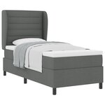 Lit Box Spring avec Matelas Gris Foncé 90x200 cm Tissu