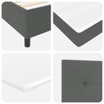 vidaXL Lit à Sommier avec Matelas et LED Gris Foncé 120x190 cm en Tissu