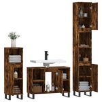 vidaXL Ensemble de meubles de salle de bain 3 Pièces Chêne fumé
