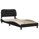 vidaXL Cadre de lit avec tête de lit noir et blanc 90x200cm similicuir