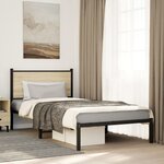 vidaXL Cadre de lit en métal sans matelas chêne sonoma 100x190 cm