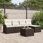 Set de 5 pièces de canapé de jardin avec coussins gris en rotin synthétique