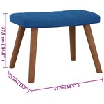 vidaXL Chaise à bascule avec repose-pied Bleu Velours