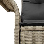 Canapé de jardin 2 places vidaXL avec coussins en poly rattan gris clair