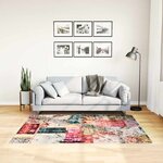 vidaXL Tapis lavable patchwork multicolore 120x170 cm antidérapant