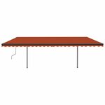 vidaXL Auvent manuel rétractable avec poteaux 3 5x2 5 m Orange/marron