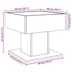 vidaXL Table basse avec LED sonoma gris 50x50x45 cm bois d'ingénierie