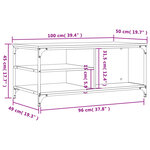 vidaXL Table basse Noir 100x50x45 cm Bois d'ingénierie