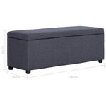 vidaXL Banc avec compartiment de rangement 116 cm Gris foncé Polyester