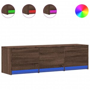 vidaXL Meuble TV avec LED chêne marron 140x34x40 cm bois d'ingénierie