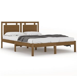 vidaXL Cadre de lit Marron miel Bois massif 200x200 cm