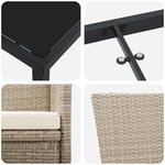 vidaXL Ensemble de salle à manger de jardin 5 pièces avec coussins Beige Rattan Poly