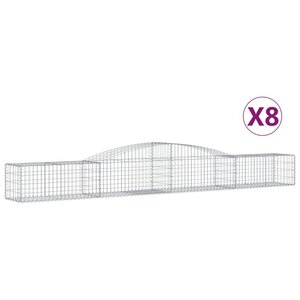 vidaXL Paniers à gabions arqués 8 Pièces 400x50x40/60 cm Fer galvanisé