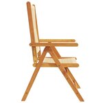 vidaXL Chaises inclinables de jardin lot de 8 beige bois massif acacia