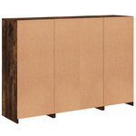 vidaXL Buffets avec lumières LED 3 Pièces chêne fumé bois d'ingénierie