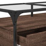 vidaXL Table basse et dessus en verre chêne marron 98 5x50x45 cm acier