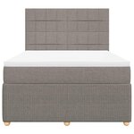 vidaXL Sommier à lattes de lit avec matelas Taupe 140x200 cm Tissu