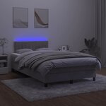 vidaXL Sommier à lattes de lit avec matelas LED gris clair 120x190 cm