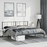 vidaXL Cadre de lit métal sans matelas avec tête de lit noir 183x213cm