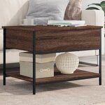 vidaXL Table basse chêne marron 70x50x50 cm bois d'ingénierie et métal