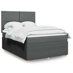 vidaXL Sommier à lattes de lit avec matelas Gris foncé 140x190cm Tissu