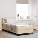 Lit à ressorts vidaXL avec matelas crème 90x200 cm en tissu