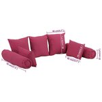 vidaXL Ensemble d'oreillers décoratifs 7 Pièces Rose Tissu