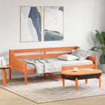 vidaXL Lit de jour sans matelas cire marron 90x200 cm bois pin massif