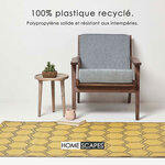 Tapis extérieur terrasse réversible - Tapis de jardin imperméable résistant UV - Nid d'abeille - Jaune - 180x120 cm - HOMESCAPES