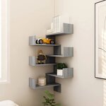 vidaXL Étagères d'angle murales 2 Pièces Sonoma gris 40x40x50 cm Bois