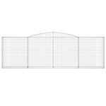 vidaXL Paniers à gabions arqués 9 Pièces 400x30x120/140 cm Fer galvanisé