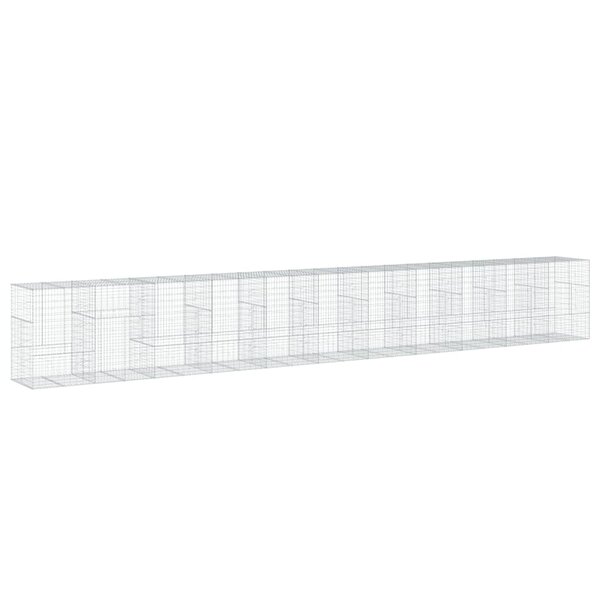 vidaXL Panier gabion avec couvercle 1100x100x150 cm fer galvanisé