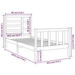 vidaXL Cadre de lit Blanc Bois massif 90x190 cm Simple