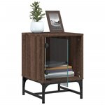 vidaXL Tables de chevet et portes vitrées 2Pièces chêne marron 35x37x50cm
