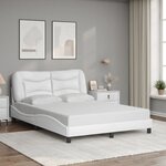 vidaXL Cadre de lit avec LED sans matelas blanc 140x200 cm