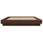 vidaXL Cadre de lit avec lumières LED chêne marron 120x190 cm